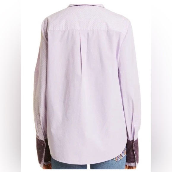 Le Superbe Lavender Ex-Boyfriend Double Cuff Button-Up Shirt SZ 2 - Picture 3 of 8